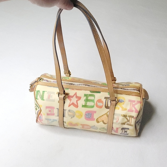 Dooney & Bourke Handbags - Y2K VTG Dooney & Bourke scribble Monogram Bowling barrel Bag